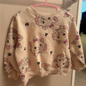 Zara Kids Cream and Pink Cat Print Set